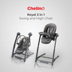 Royal 3 in 1 Swing and High Chair - Grey