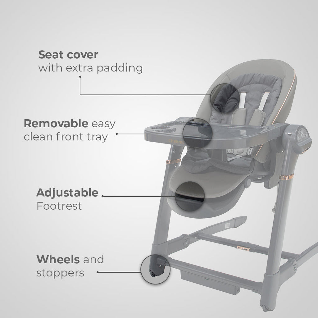 Royal 3 in 1 Swing and High Chair - Grey