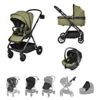 Viano Matrix 3 in 1 Travel System in Sage, versatile stroller for modern families.